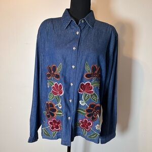 Floral embroidered vintage Maggie & max XL NWOT